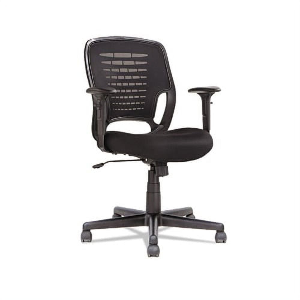 Contemporary Black Mesh Swivel Task Chair with Adjustable T-Bar