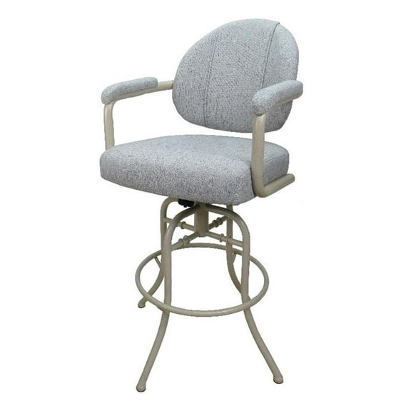 Swivel Tilt Bar Stools 30" Seat - M-70 - Hemsath Slate Fabric - Beige Metal