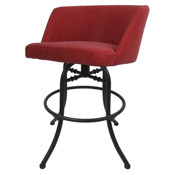 Swivel Tilt Metal Bar Stool 30" Seat - Joey - Ruby Vinyl - Black Frame
