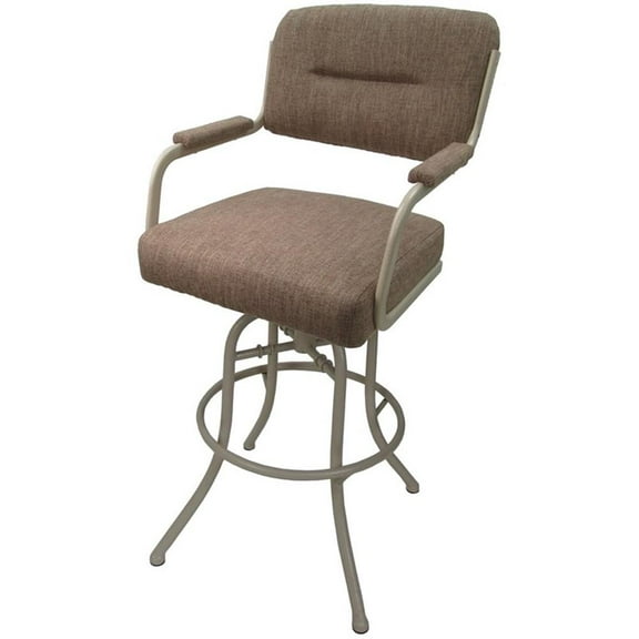Swivel Tilt Metal Bar Stool 30" - M-110 - Basin Beige - Beige Frame