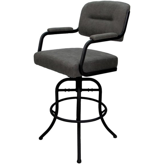 Swivel Tilt Metal Bar Stool 30" - M-110 - Dark Gray - Black Frame