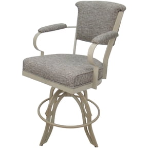 Swivel Tilt Metal Bar Stool 30" Seat - Miami - Jetty June Tan Fabric - Beige