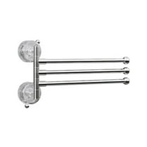 Swivel Towel Rack,180° Swivel 3-Arm Towel Bar, Space Saving Wall Mounted Towel Holder with Suction Pad, Rustproof Swing Out Towel Hanger for Bathroom