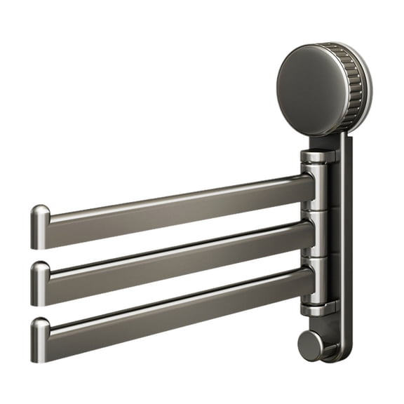 Swivel Towel Rack 3 Arm Suction Cup Towel Holder, Thicken Aluminum Swing Out Towel Bar, Rustproof Space Saving Hanger for Bathroom Kitchen