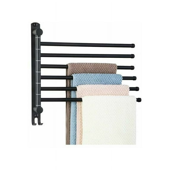Sturdy and Durable Swivel Towel Rack, Space Saving Swing Out Towel Holder for Bedroom, Bathroom, Closet, Easy Installation SUS304 Stainless Steel Towel Bar (32CM)