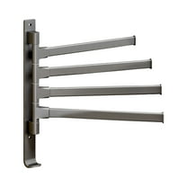 Swivel Towel Rack - Space-Saving Wall-Mounted Bathroom Towel Bar with Hooks, Rustproof & Rotatable Design for Kitchen & Bath