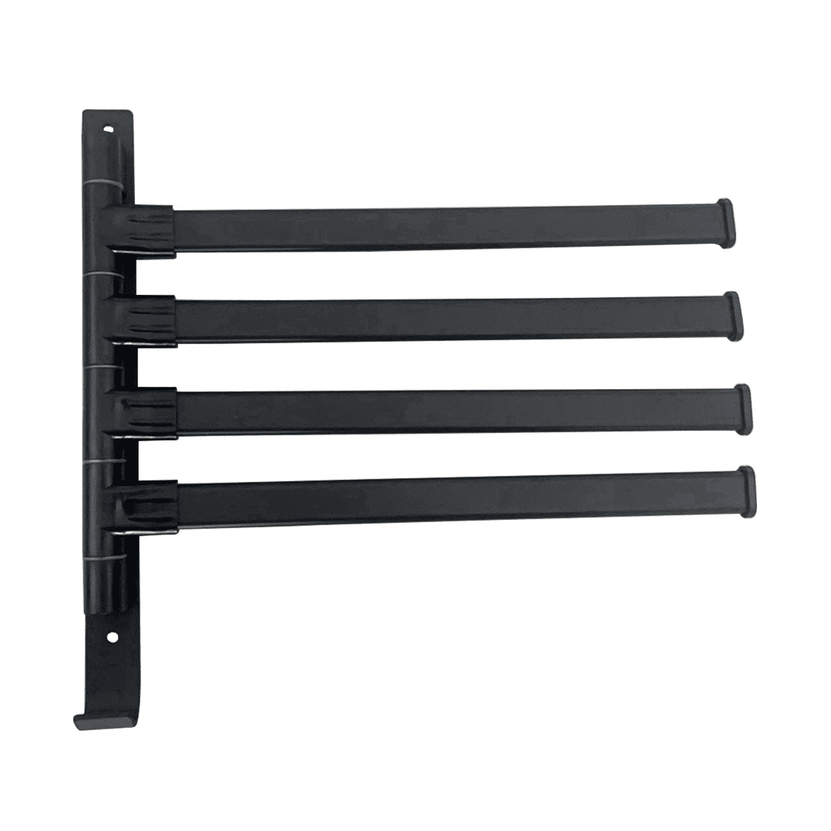 Swivel Towel Rack,Wall Mounted Black Towel Bar with 4Arm Towel Hanger