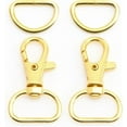 thumbnail image 1 of Swivel Trigger Snap Hooks Classic Lobster Clasps with D-Rings for Purse Strap Lanyard Leather Craft 10 Sets CSD1 (3/4 Inch, Gold), 1 of 8