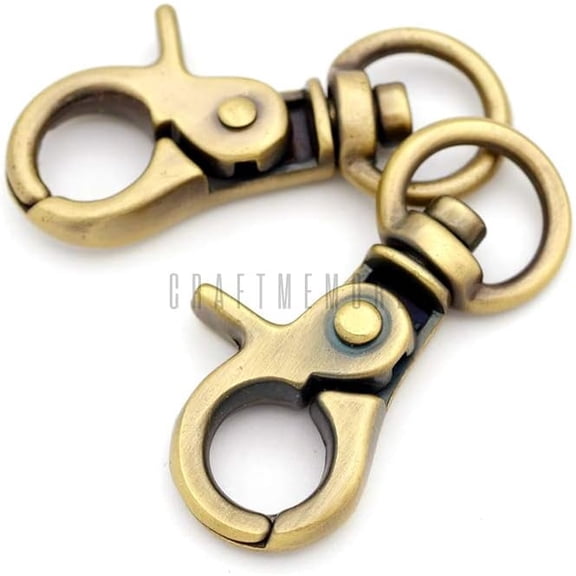 Swivel Trigger Snap Hooks Quality Metal Clips Lobster Clasp 1-7/8" Long 4 Pack SC07 (Brushed Brass)
