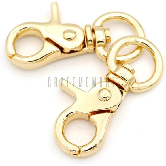 Swivel Trigger Snap Hooks Quality Metal Clips Lobster Clasp 1-7/8" Long 4 Pack SC07 (Gold)