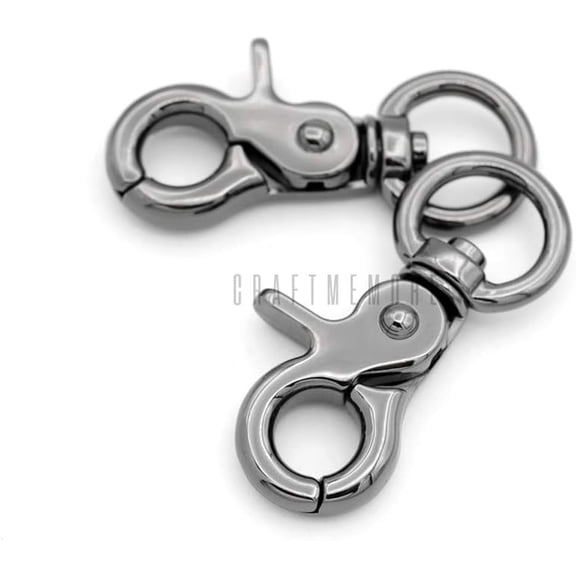 Swivel Trigger Snap Hooks Quality Metal Clips Lobster Clasp 1-7/8" Long 4 Pack SC07 (Gunmetal)