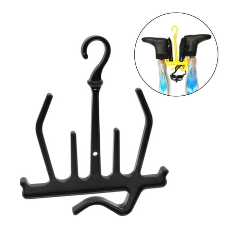 Swivel Trocknuit Diving Hanger with Hooks Extendable 360 Rotation Quick Drying for Neoprene Camping Accessories - Black