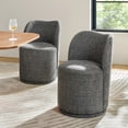thumbnail image 1 of Swivel Upholstered Dining Chairs Set of 2 Kitchen Boucle Barrel Chairs Dining Room Living Room Grey, 1 of 7