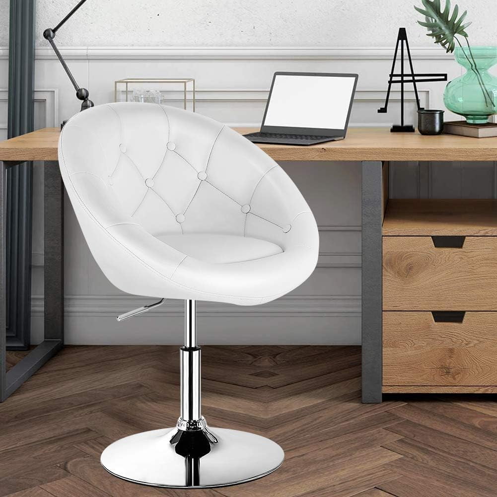 Swivel Vanity Chair with Back, Modern Height Adjustable Makeup Chair ...