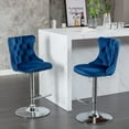 thumbnail image 1 of Swivel Velvet Barstools, Adjusatble Seat Height From 22-25", 360 ° Rotation Modern Upholstered Bar Stools with Silver Plated Base Stools, 1 of 8