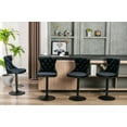 thumbnail image 1 of Swivel Velvet Barstools with Back Adjustable Seat Height from 25-33 Inch Tufted Counter Height Bar Chairs for Kitchen Island Dining Pub(Black,Set of 4), 1 of 8