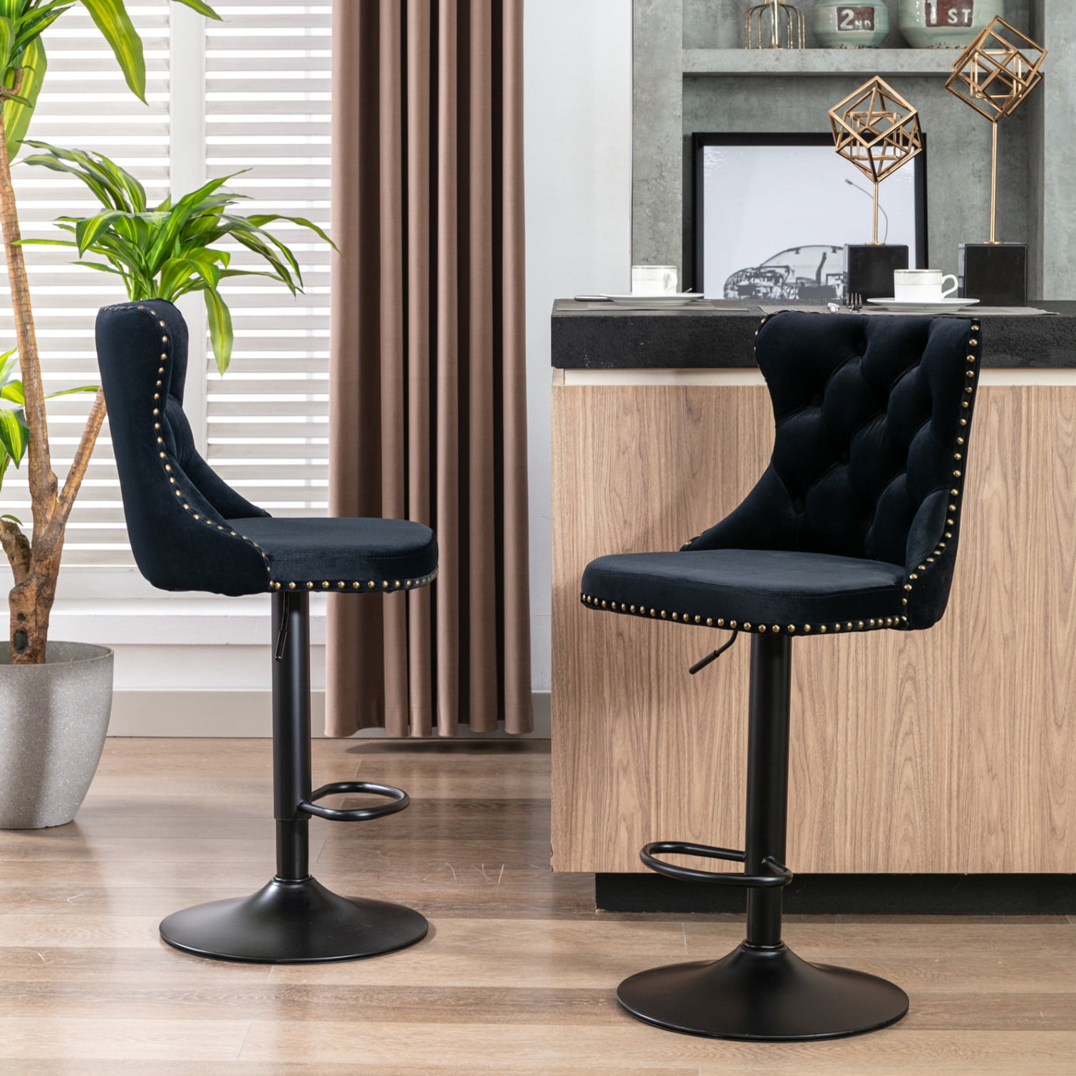 Swivel Velvet Barstools,Swivel Barstools With Adjusatble Seat Height
