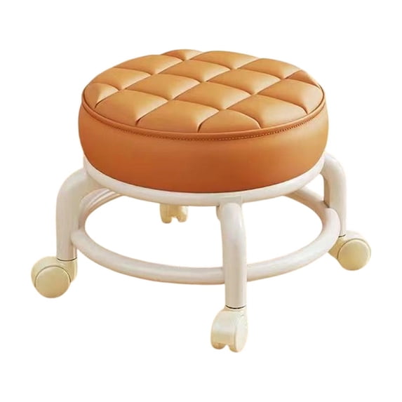 Swivel-Wheel Low Scabellum Black 30x30x22cm, Casters Movable Seat For Living Room