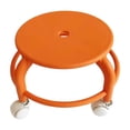 thumbnail image 1 of Swivel-Wheel Plastic Stool with Casters, Low Height, Movable Seat for Home and Living Room, Multi-Functional, Space-Saving Design, 1 of 5