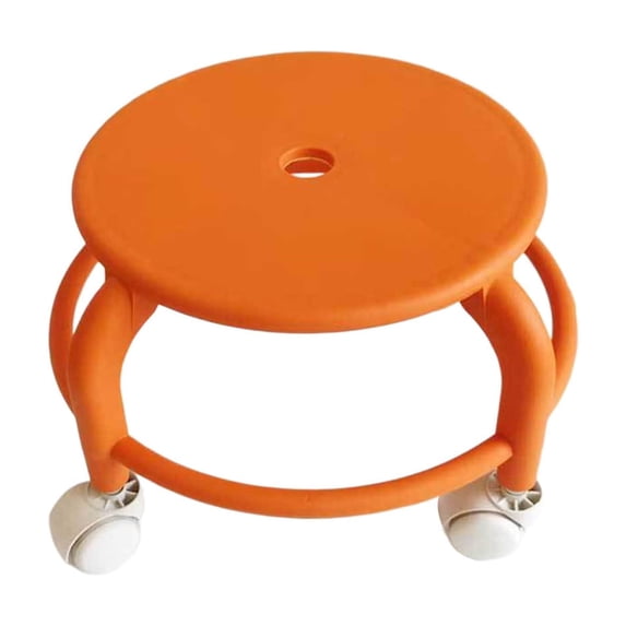 Swivel-Wheel Plastic Stool with Casters, Low Height, Movable Seat for Home and Living Room, Multi-Functional, Space-Saving Design
