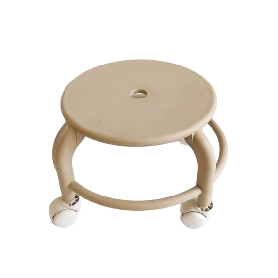 Swivel-Wheel Plastic Stool with Casters, Low Height, Movable Seat for Home and Living Room, Multi-Functional, Space-Saving Design