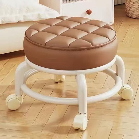 Swivel Wheel Stool | Movable Plastic Casters Seat | Low Rolling Ottoman, Portable, Durable Design, Ergonomic, Space Saving | Multicolor | 30x30x22cm