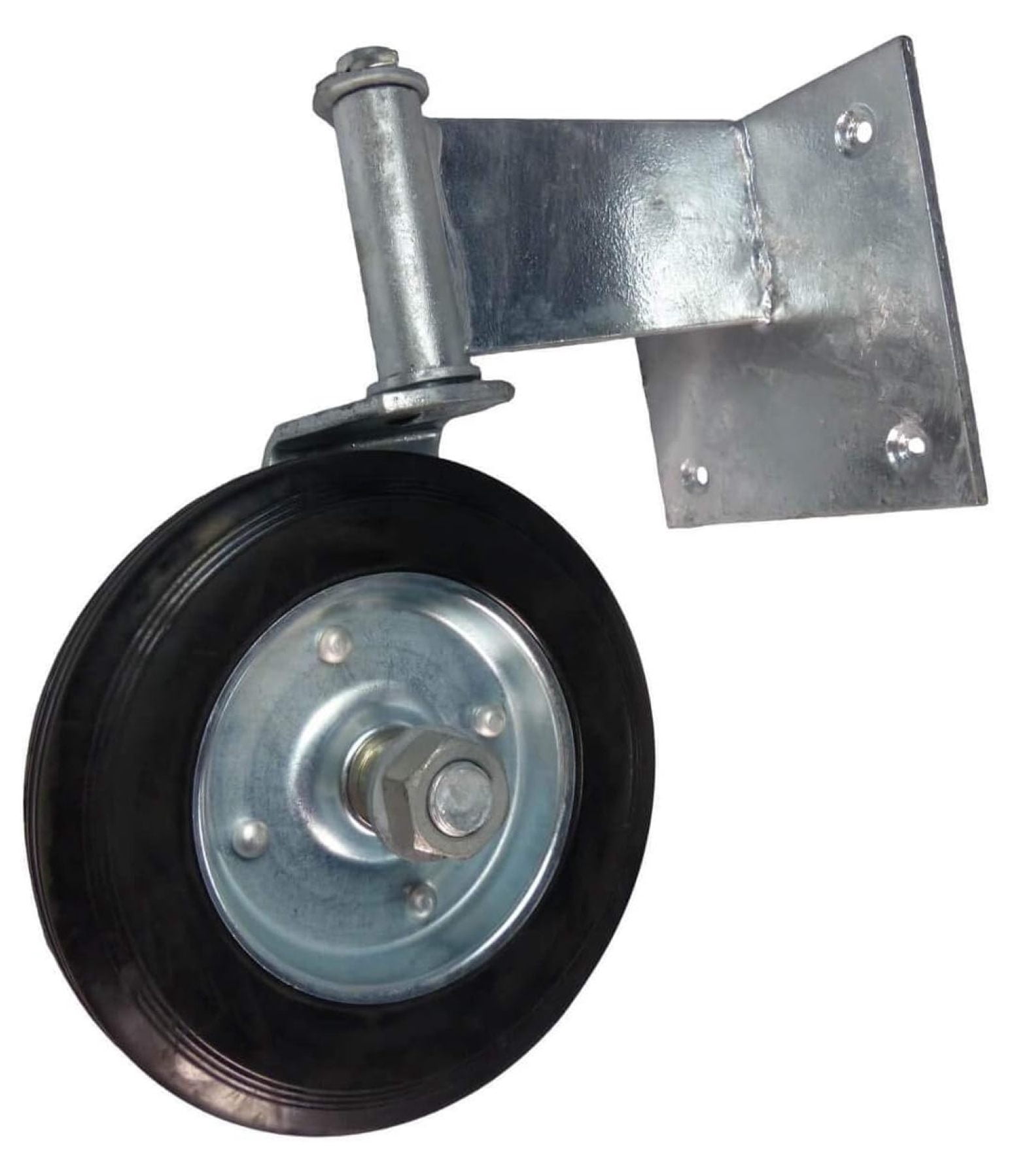 Timber Wheel Guard Swivel Wheel for Swinging Wood Gate. Galvanized Steel guards against ...