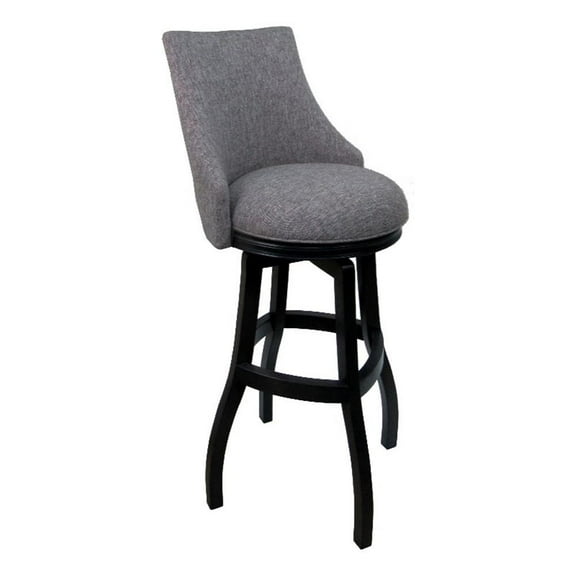 Swivel Wood Bar Stool Counter 26" - Bellissima - Mojeva Grey - Black