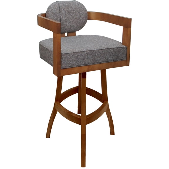 Swivel Wood Bar Stool - Kadir Plus - Mojave Gray - Honey