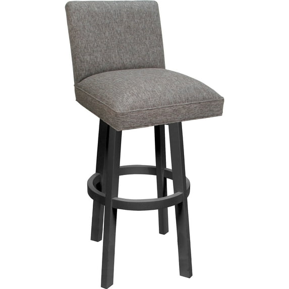 Swivel Wood Bar Stool Sommerville 30" Seat - Mojave Gray Fabric - Gray Base