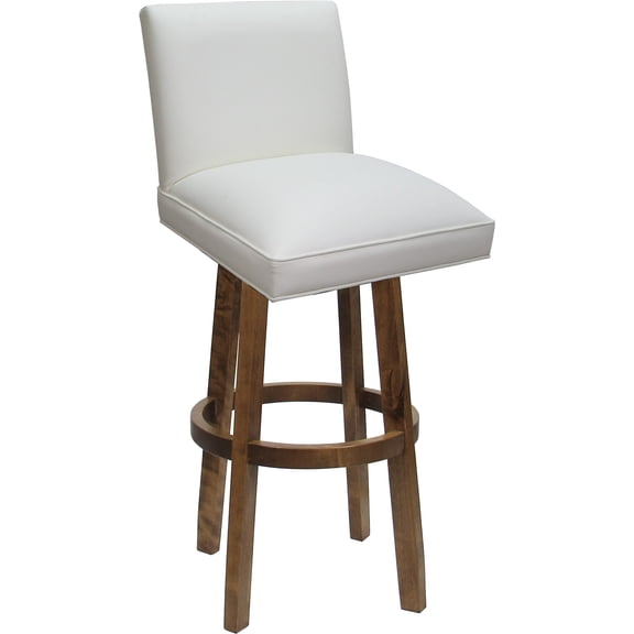 Swivel Wood Bar Stool Sommerville 30" Seat - White Vinyl - Moca Base