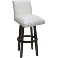 thumbnail image 1 of Swivel Wood Counter Stool Sommerville 26" Seat - White Vinyl - Dark Walnut, 1 of 4
