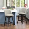 Swivel bar stools Set of 2, 26" Faux Leather Upholstered Counter Height
