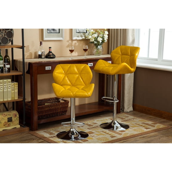 Swiveling Seat & Gas-lift Adjustment / Comfortable Bar Stools for Any Bar, Set of 2