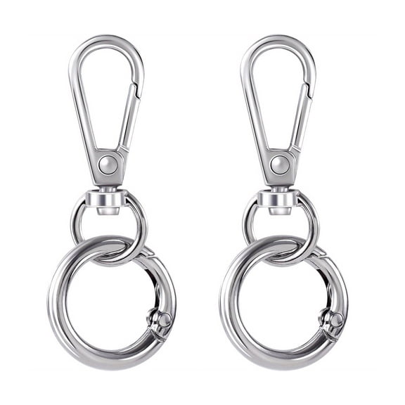 Swivels Clasps Lanyard Snaps Hook with Key Rings,Key Chain Clip Hook Lobster Claw Clasps for Keychain Jewelry DIYS Craft