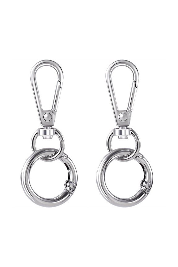 Swivels Clasps Lanyard Snaps Hook with Key Rings,Key Chain Clip Hook Lobster Claw Clasps for Keychain Jewelry DIYS Craft
