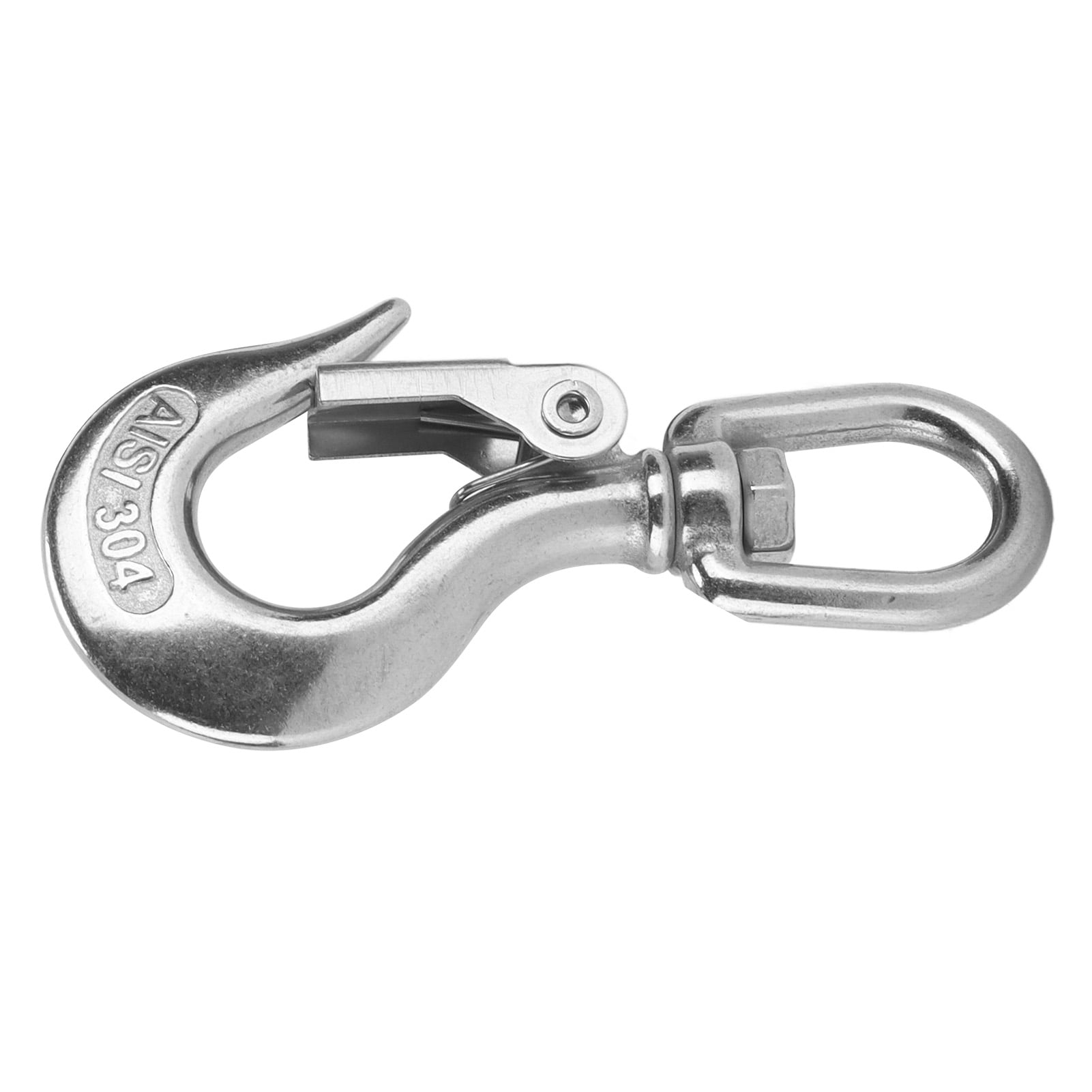 Swivels Eye Lifting Hook Stainless Steel Safety Lifting Hook for Engineering Cranes350KG,Half