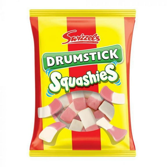 Swizzels Drumstick Squashies Original Raspberry & Milk Flavor - 2 Bags - 120g - Imported from UK