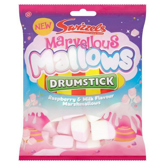 Swizzels Marvellous Mallows Drumstick Raspberry & Milk 125g-DEL
