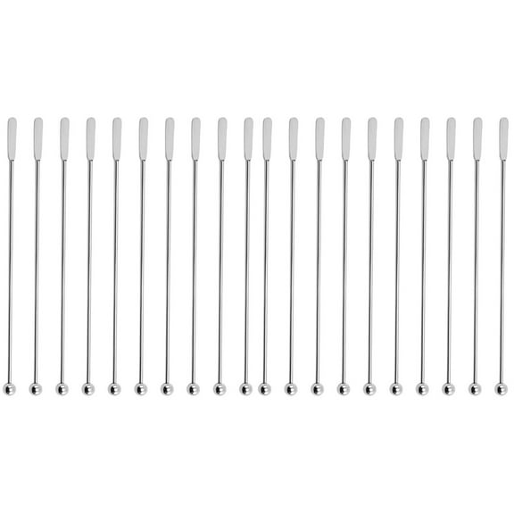 Swizzle Stick 20 Pcs Stainless Steel Stirring Sticks Cocktail Tool Coffee Drinks Rod Glass
