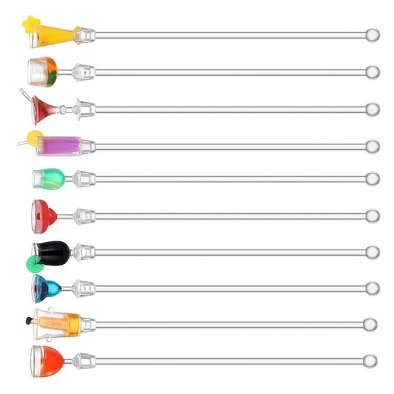 Swizzle Stick Coffee Stirrers Glass 10 Pcs Milk Acrylic Cocktail Decorations for Drinks Blenders