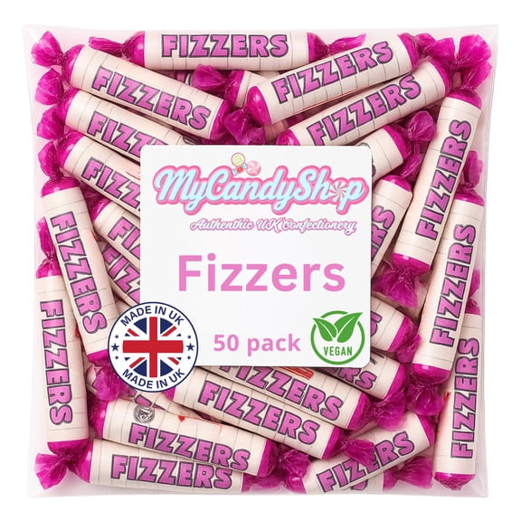 Swizzles Fizzers Sweets x50 - Hard Pressed Candy - Individually Wrapped Fizzers - Vegan & Halal Sweets - Great for Halloween, Parties, Gifting & Sharing - UK MADE