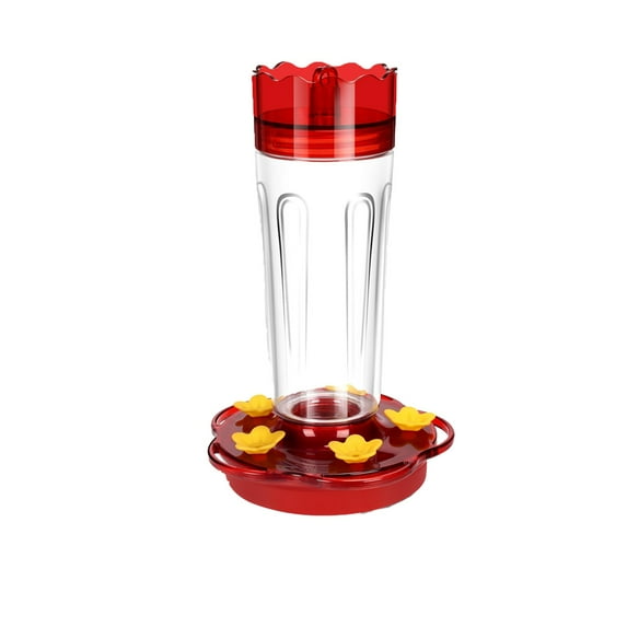 LYTRYCAMEV Hummingbird Feeder with Stand - 15 oz Red Outdoor Feeder, 5 Ports, Ant Moat, Bee Proof, for Tabletop or Hanging Use(1pc)