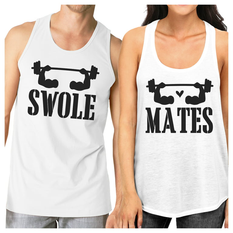 Couples Shirts, Couples Workout Shirts, Funny Couples Shirts, Workout Gifts, Workout Tanks for Women, Workout Shirts for Men, Swole Mates 2XL Black