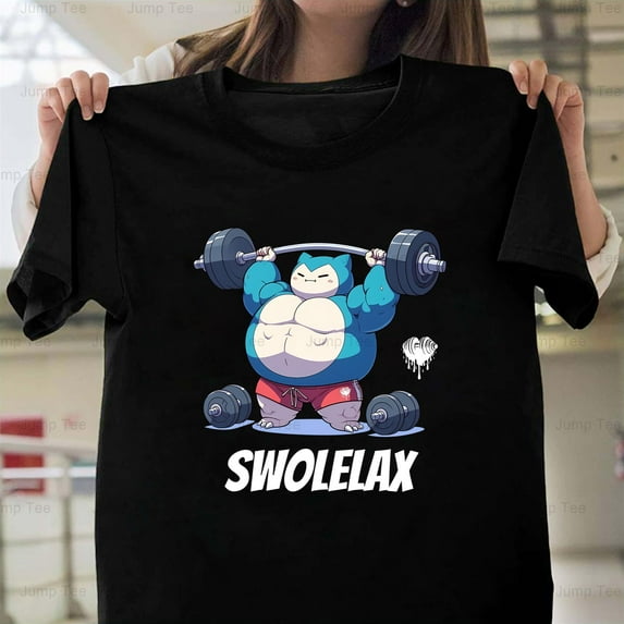 Swolelax Gym Vintage Workout Funny Fitness Parody Cartoon Monster 12 Unisex T-Shirt, up to size 5XL