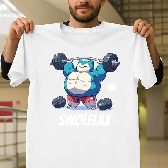 Swolelax Gym Vintage Workout Funny Fitness Parody Cartoon Unisex T-Shirt, Monster V113021, Up to Size 5XL