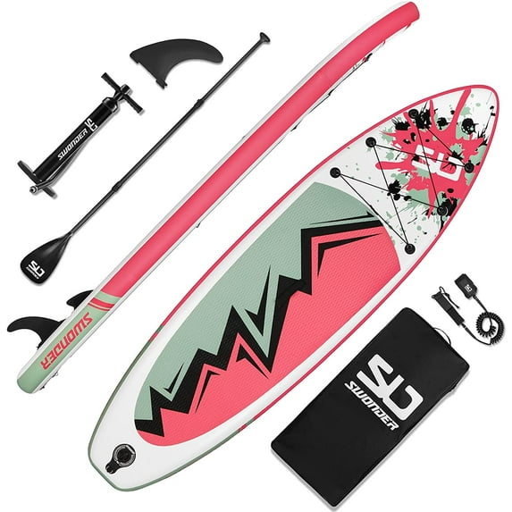Swonder Inflatable Stand Up Paddle Board 10'x32”x6'' with Premium SUP Accessories - Backpack, Paddle, Pump and Leash