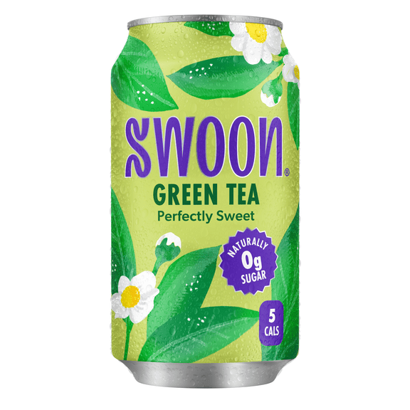 Swoon Zero Sugar Perfectly Sweet Green Tea, 5 Calories, Sugar Free, 12 fl oz Can