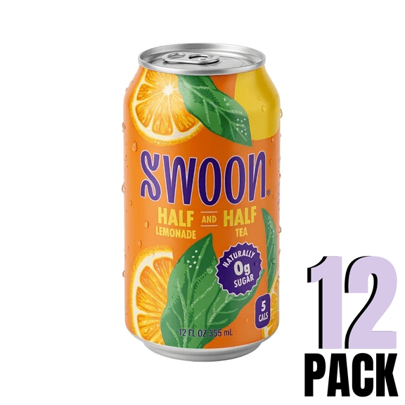 Swoon Zero Sugar Half & Half Iced Tea Lemonade, 12 fl oz Cans (12 Pack)