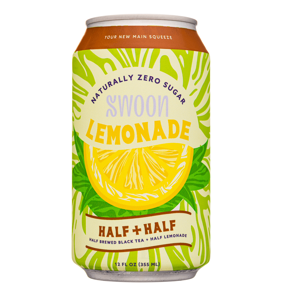 Swoon Zero Sugar Half Lemonade Half Black Tea, 12 fl oz [Pack of 12